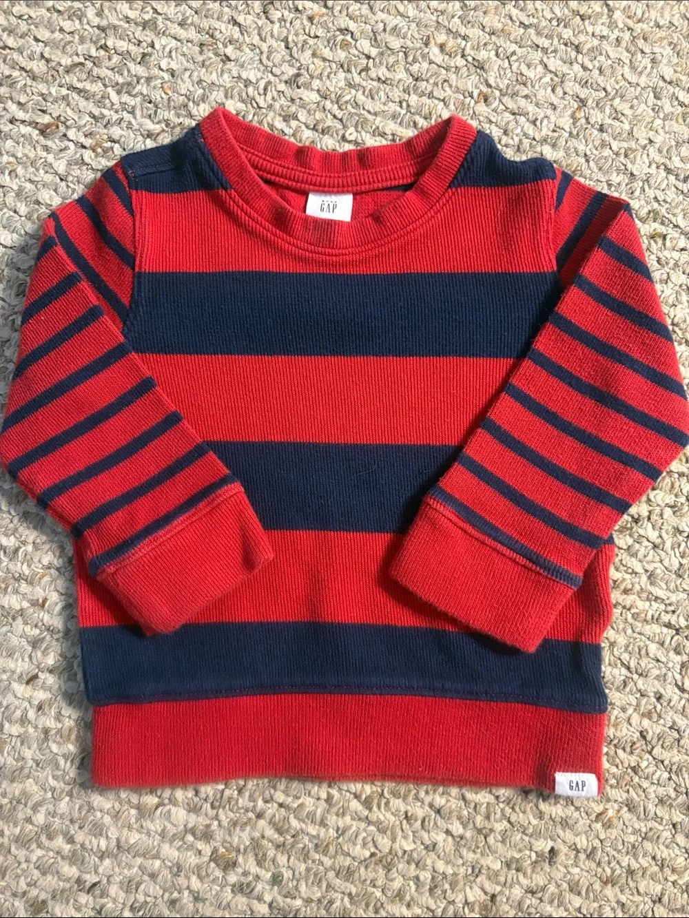 GAP Kids Red and Navy Striped Sweater, Size 2T